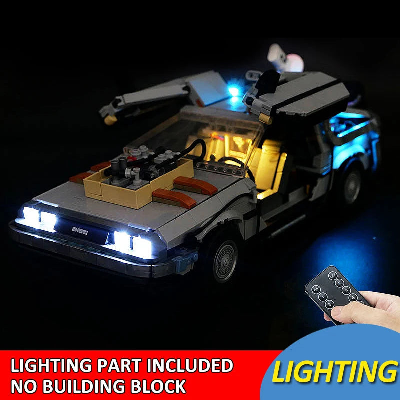 DIY building block lighting suitable for LEGO 10300 Back to the Future Time Machine, car LED remote control lighting