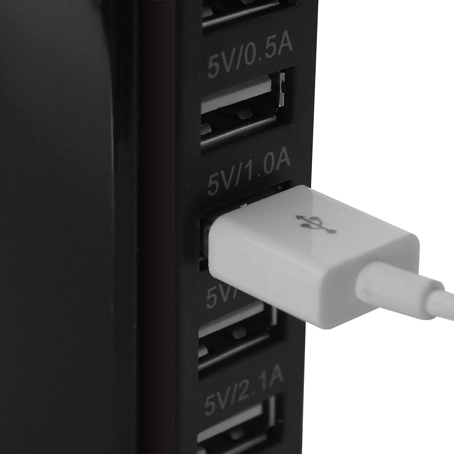 40-Watt 6-Port USB Charging Station for Smart Phones and Tablets