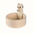 1pc WhimsyCat Ceramic Kitten Candle Holder - Encaustic Finish Tabletop Animal Theme Decor for Christmas, Halloween, Easter, Thanksgiving, Valentine'S Day