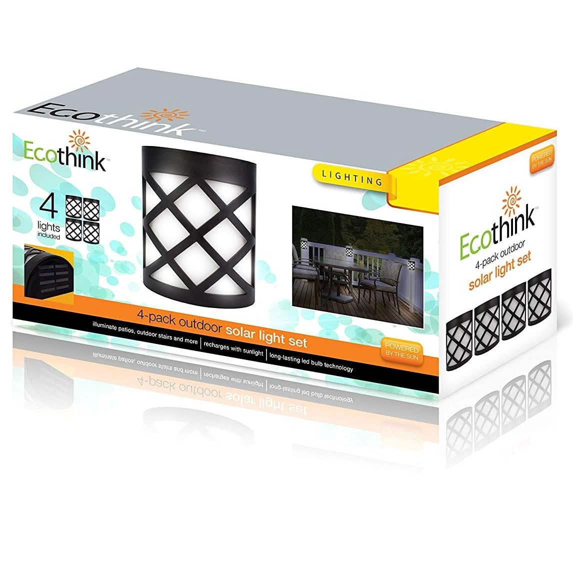 4 Pack: EcoThink Outdoor Solar LED Lights