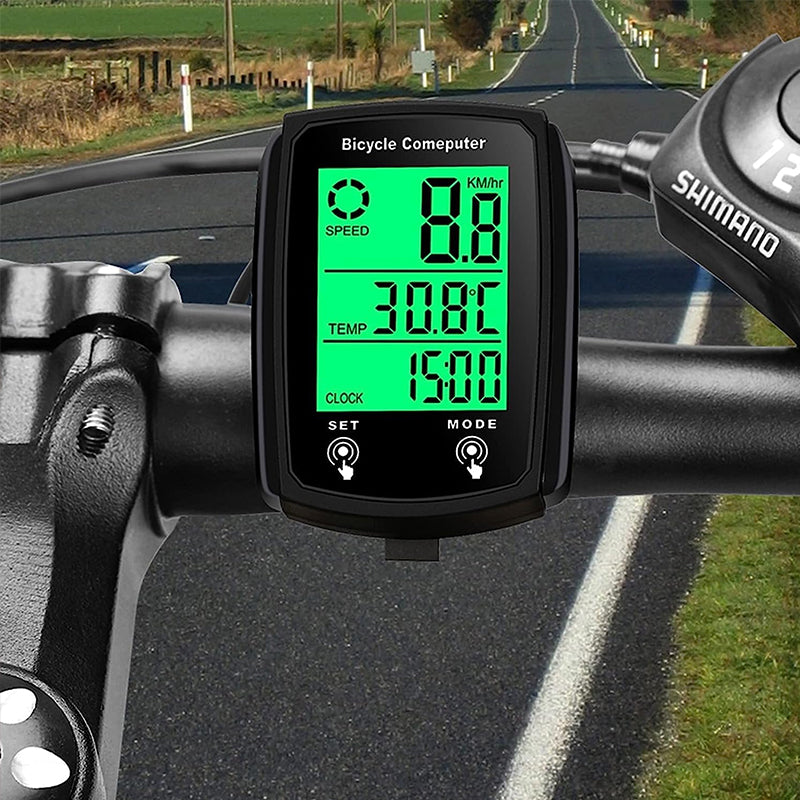 Wired LCD Digital Bicycle Computer - Speedometer and Odometer with Backlight, a Must - have Bike Accessory