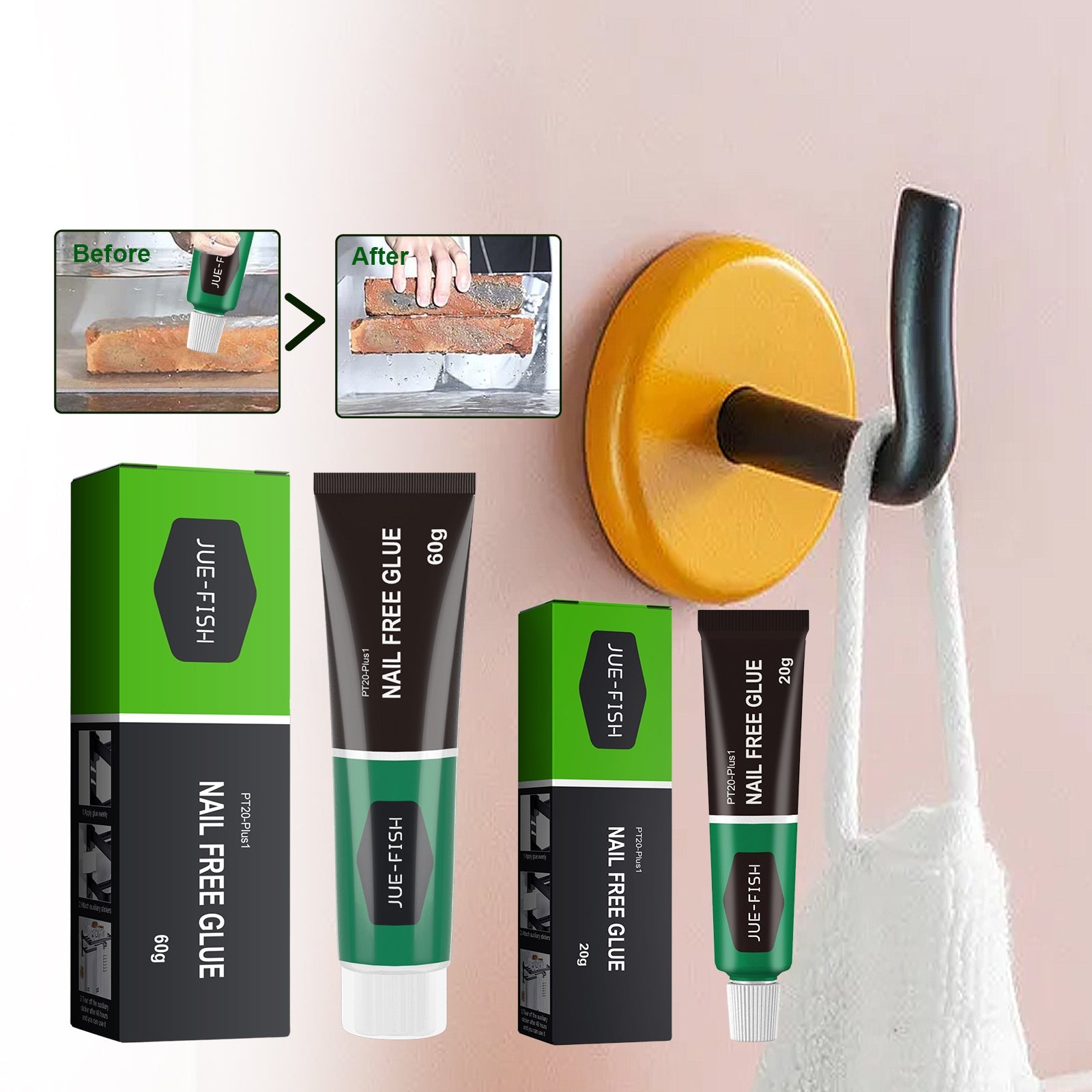 Nail Free Adhesive, Strong Adhesion Fast Drying Metal Plastic Adhesive Glass Adhesive Fast Drying Multi-Functional Adhesive