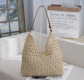 Hollow out straw woven bag woven belt armpit bag