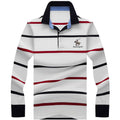 Lapel Plus Size Striped Business Men's T-shirt