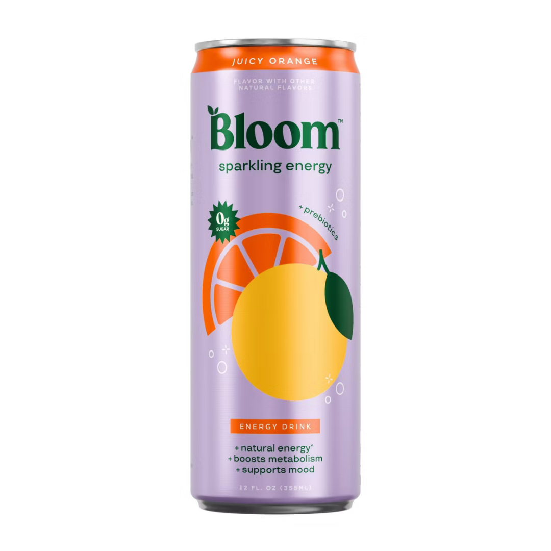 Bloom Nutrition Sparkling Energy Drink Juicy Orange (12 fl oz)