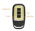 Mini LED Flashlight USB Rechargeable COBTorch 3 Modes Pocket White+Red Lighting