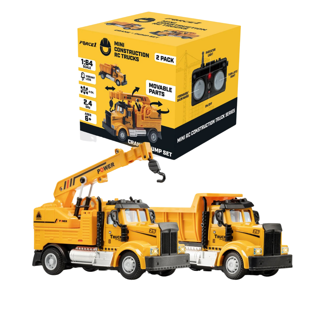 Mini Construction RC Trucks 2-Pack (6Y+)