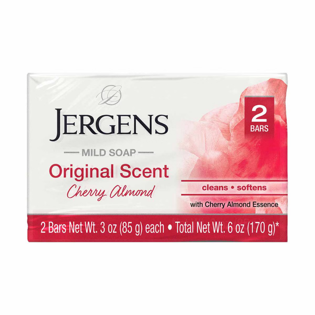 Jergens Mild Soap Original Scent Cherry Almond 2 Bars (2×3oz)