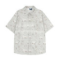Digital Full Print Cartoon Dog Plaid Short Sleeve Shirt Loose Casual Turn-Down Collar Summer Shirt for Men
