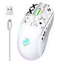 hxsj T90 2.4G Wireless Mechanical Mouse RGB Gaming Mouse Ergonomic 10 Million Keystroke 3600DPI Mouse 11 RGB Lighting Modes Mice