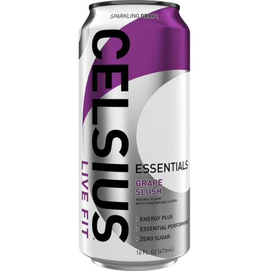 Celsius Essentials Grape Slush Sparkling Energy Drink (16oz)