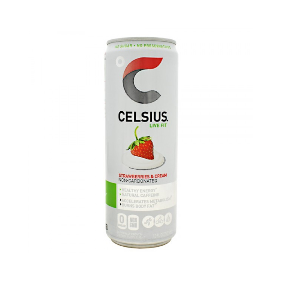 Celsius Live Fit Natural Strawberries & Cream Non-Carbonated Energy Drink (12oz)