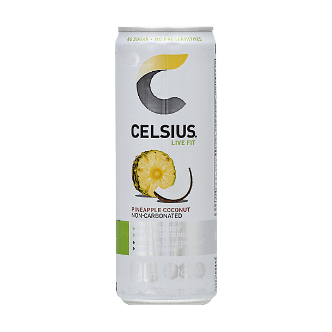 Celsius Live Fit Natural Pineapple Coconut Non-Carbonated Energy Drink (12oz)