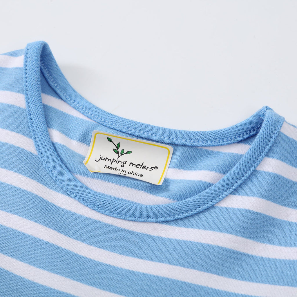 Girls Short Sleeve Striped Western Style Dress