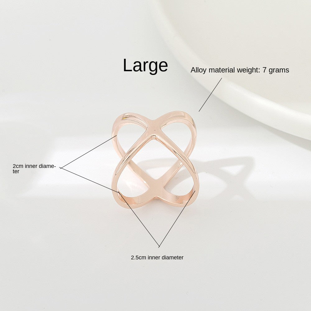 Creative Rice King Star Gold-Plated Scarf Buckle Multi-Purpose X Cross Hollow Smooth Surface Scarf Square Shawl Buckle