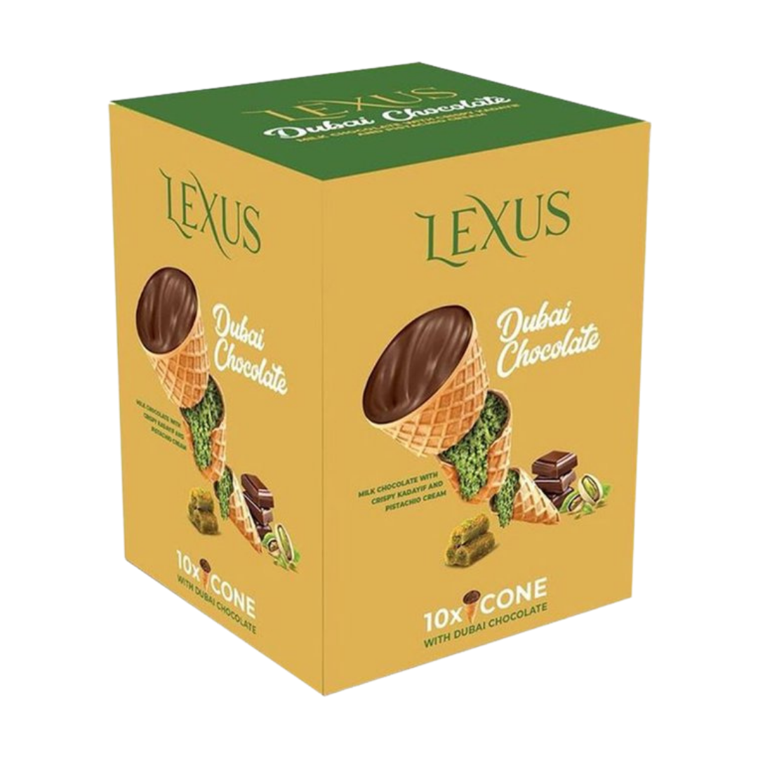 Lexus Dubai Chocolate Mini Cones with Kadayif and Pistachio (135g)