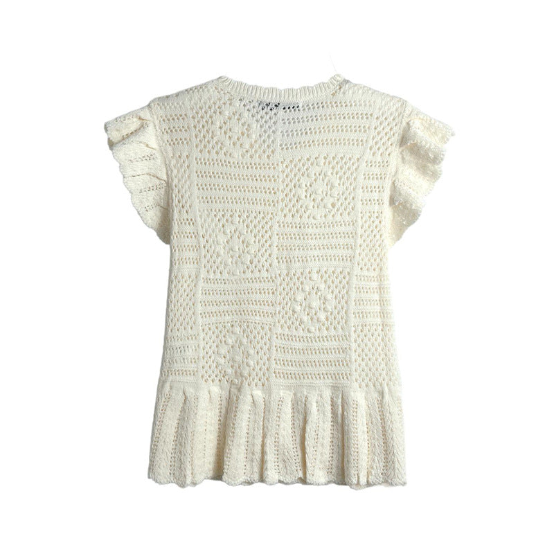 Spring New  Style Round Neck Solid Color Women's Unique Design Knitwear