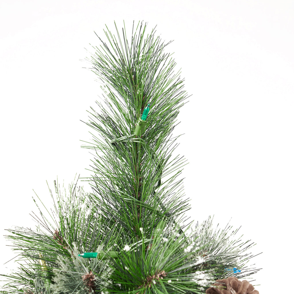 7' Cashmere and Snow Bristle Mixed Tree with 75Pine Cones and 900 LED Lights-UL,1233tips,Dia.:59