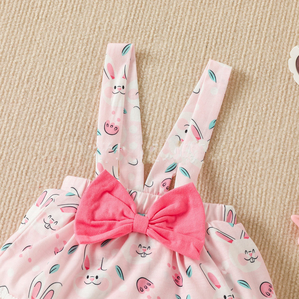 Children's Easter Short Sleeved Kazakhstan Suspender Skirt Knee Pad Suit