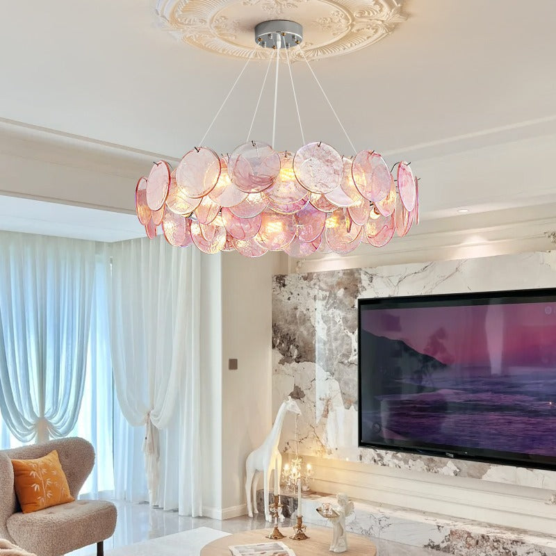 Luxury living room chandelier, designer-created stained glass dining room and bedroom lighting fixtures
