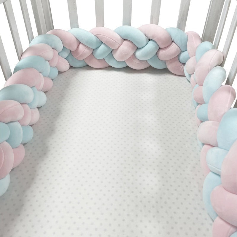 Woven baby bed surround anti-collision strip four strand Fried Dough Twists braid wrapped around the bed surround ins baby child