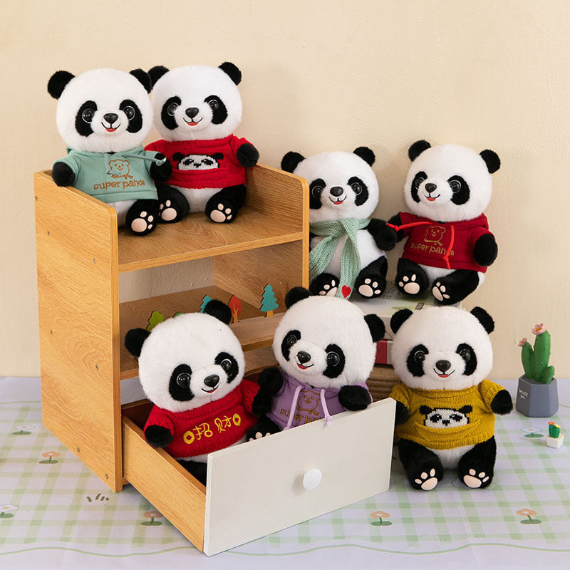 Cute Panda Plush Toy Wearing Clothes