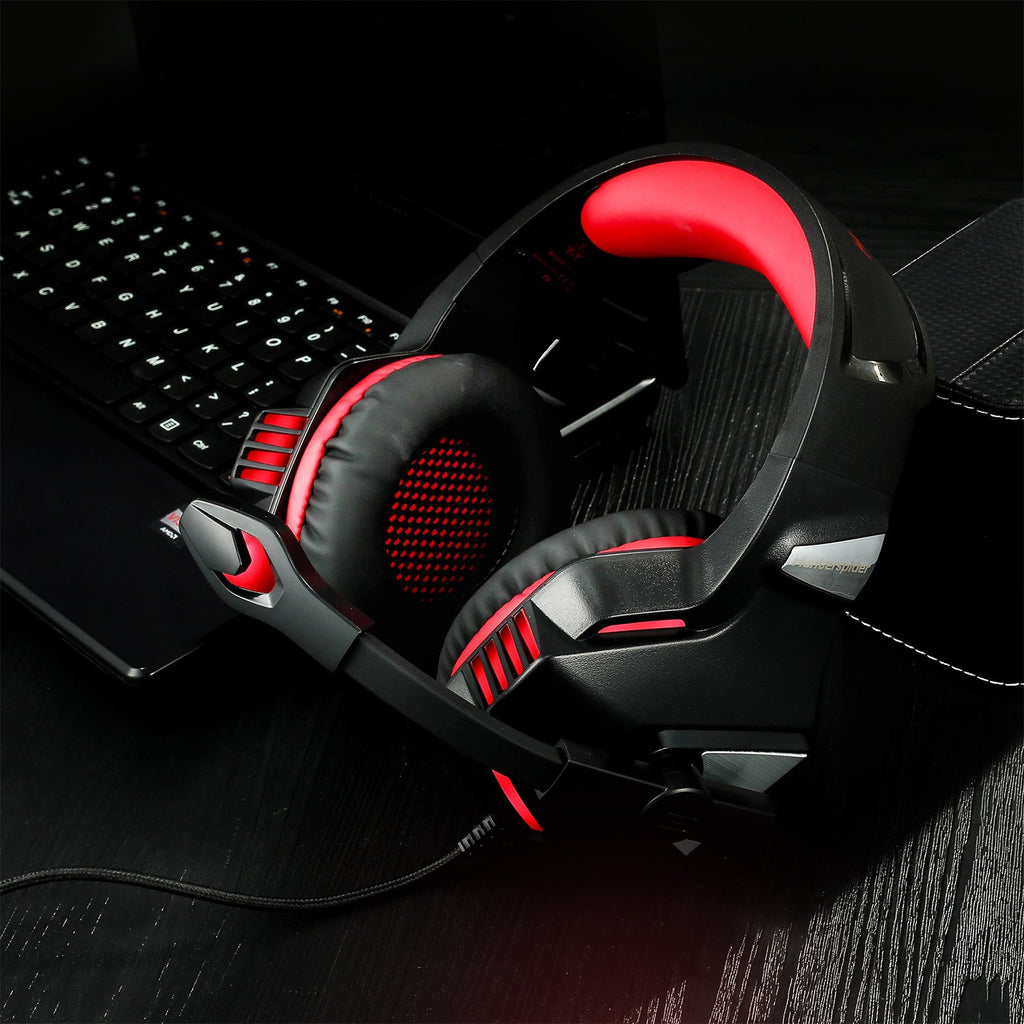 Head-mounted luminous wire-controlled PS4 gaming headset