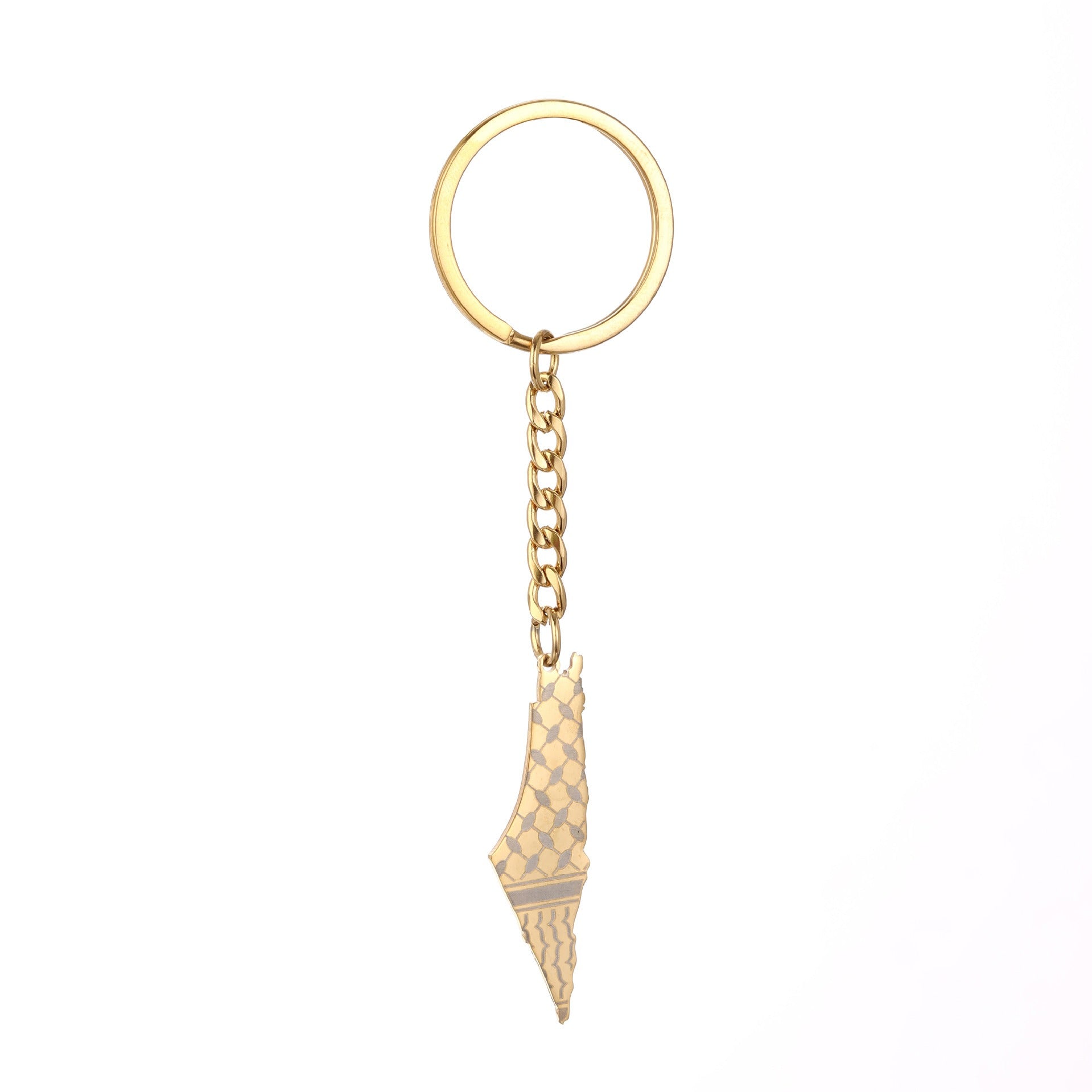Palestine Map Flag Drip Oil Stainless Steel Keychain Fashion Men's and Women's Stainless Steel Keys