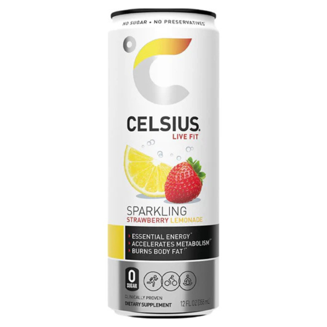 Celsius Live Fit Sparkling Strawberry Lemonade Energy Drink (12oz)