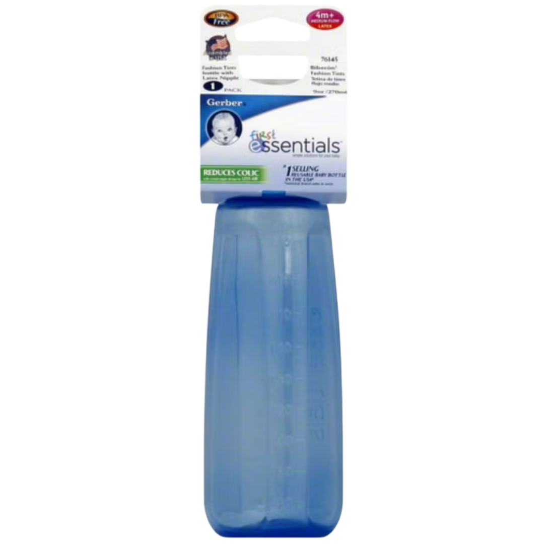 Gerber First Essentials Fashion Tints Baby Bottle (9oz)
