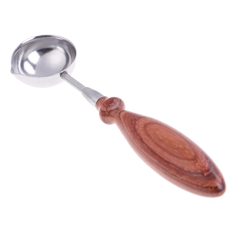 Anti-Hot Sealing Wax Spoon Wood Handle Retro Wax Stamping Spoons Invitation Cards Decorative Stamps Craft