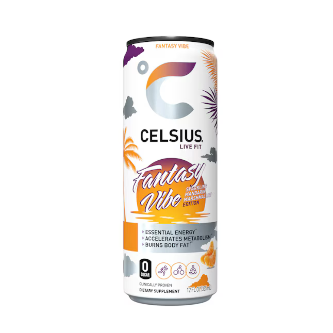 Celsius Vibe Fantasy Vibe Mandarin Marshmallow Sparkling Energy Drink (12oz)