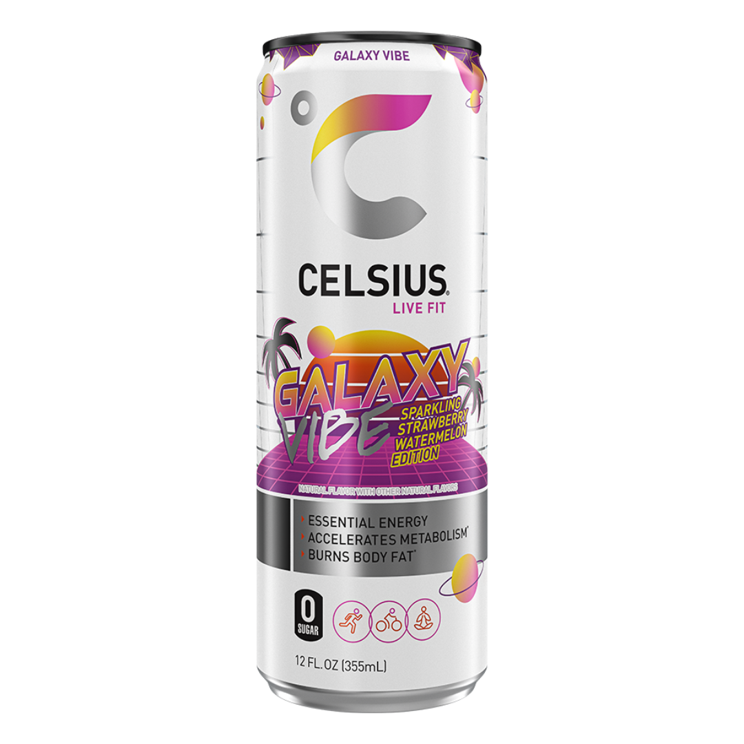 Celsius Vibe Galaxy Vibe Strawberry Watermelon Sparkling Energy Drink (12oz)