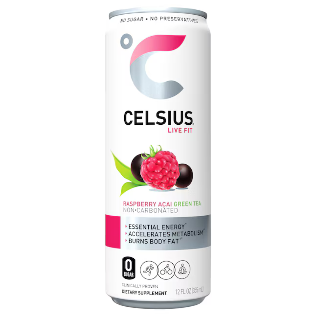 Celsius Live Fit Raspberry Acai Green Tea Non-Carbonated Energy Drink (12oz)