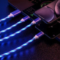 Can emit light multi head three in one charging cable streamer one to three data cable supports simultaneous charging