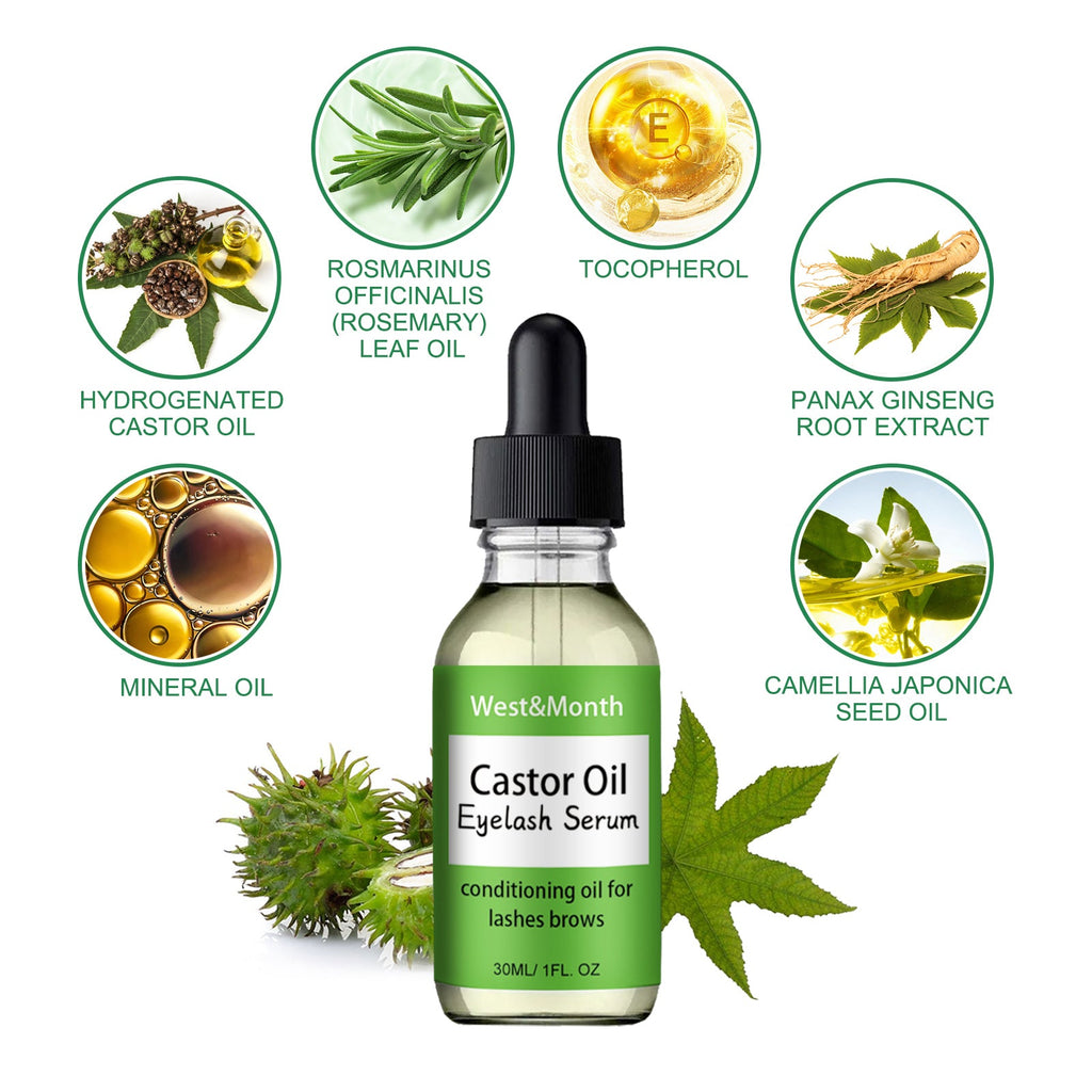 Castor Oil Mascara Mild And Easy Makeup Natural Curling Black Beautiful Non-Trace Essential Oil