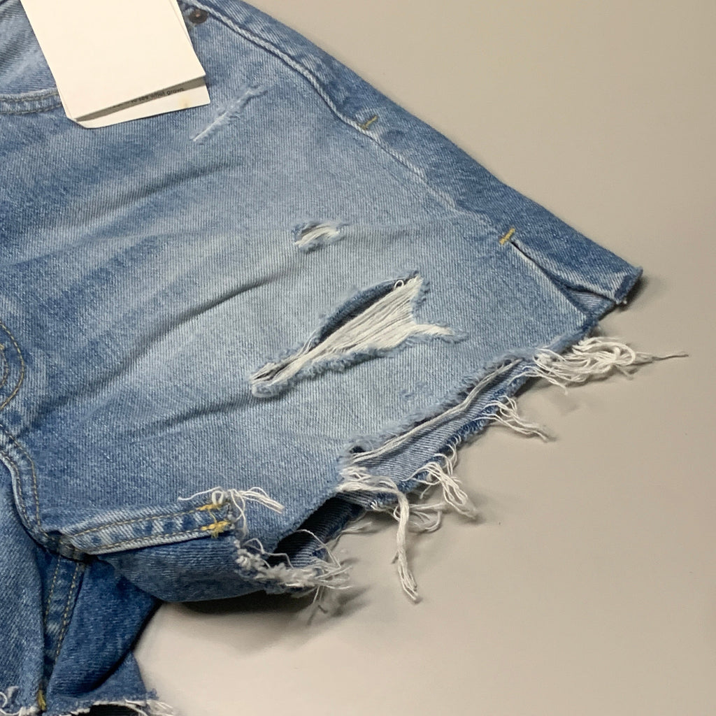 ETICA Fern High Rise Shorts Certified Organic Rip Current Size 28 EW178335