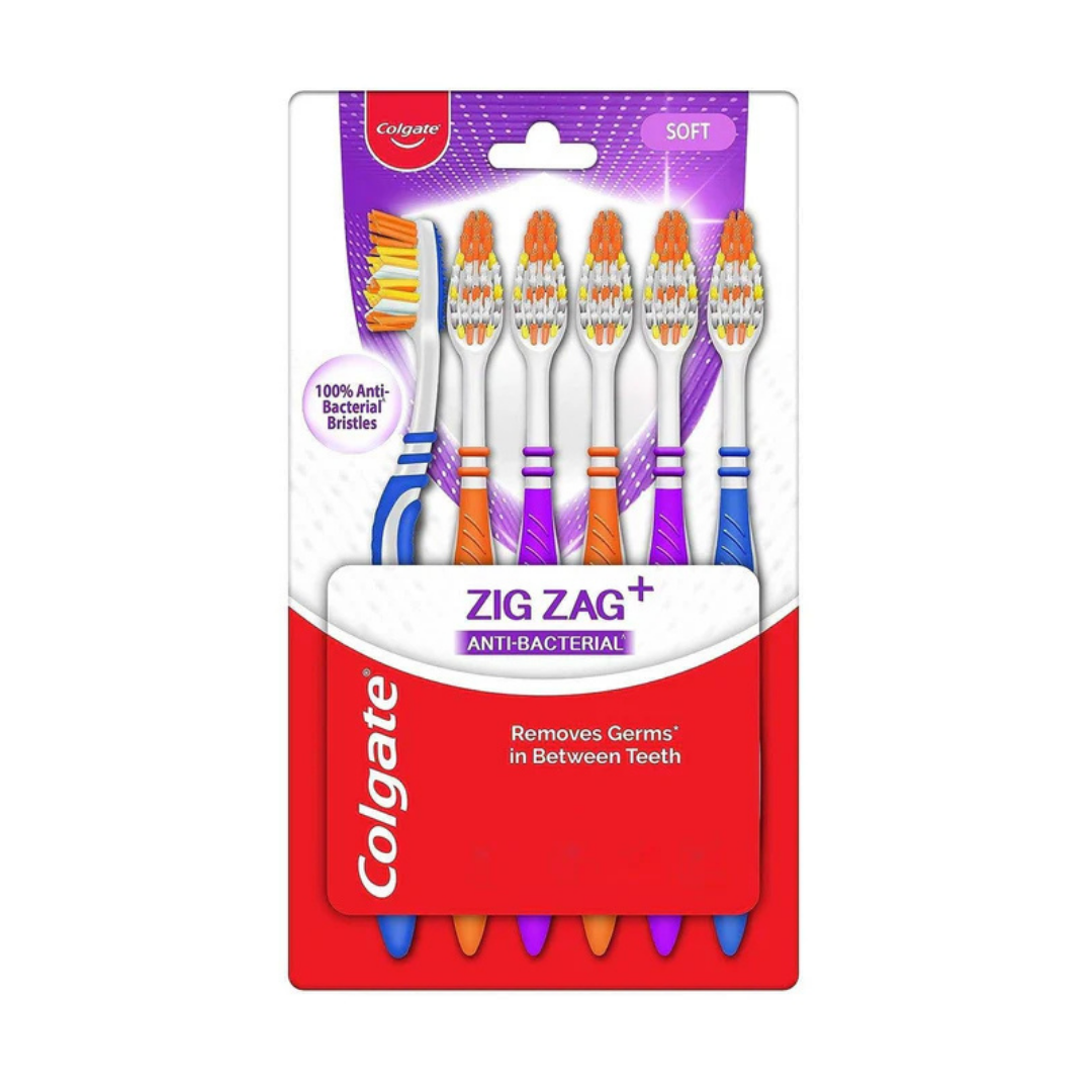 Colgate Zig Zag Anti-Bacterial Soft Toothbrushes Value Pack (6 count)
