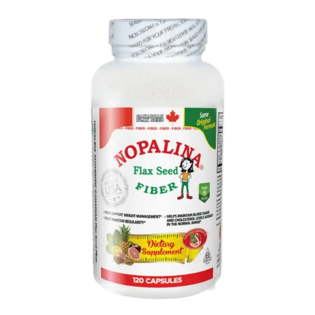 Nopalina Flaxseed Fiber Supplement (120 Capsules)
