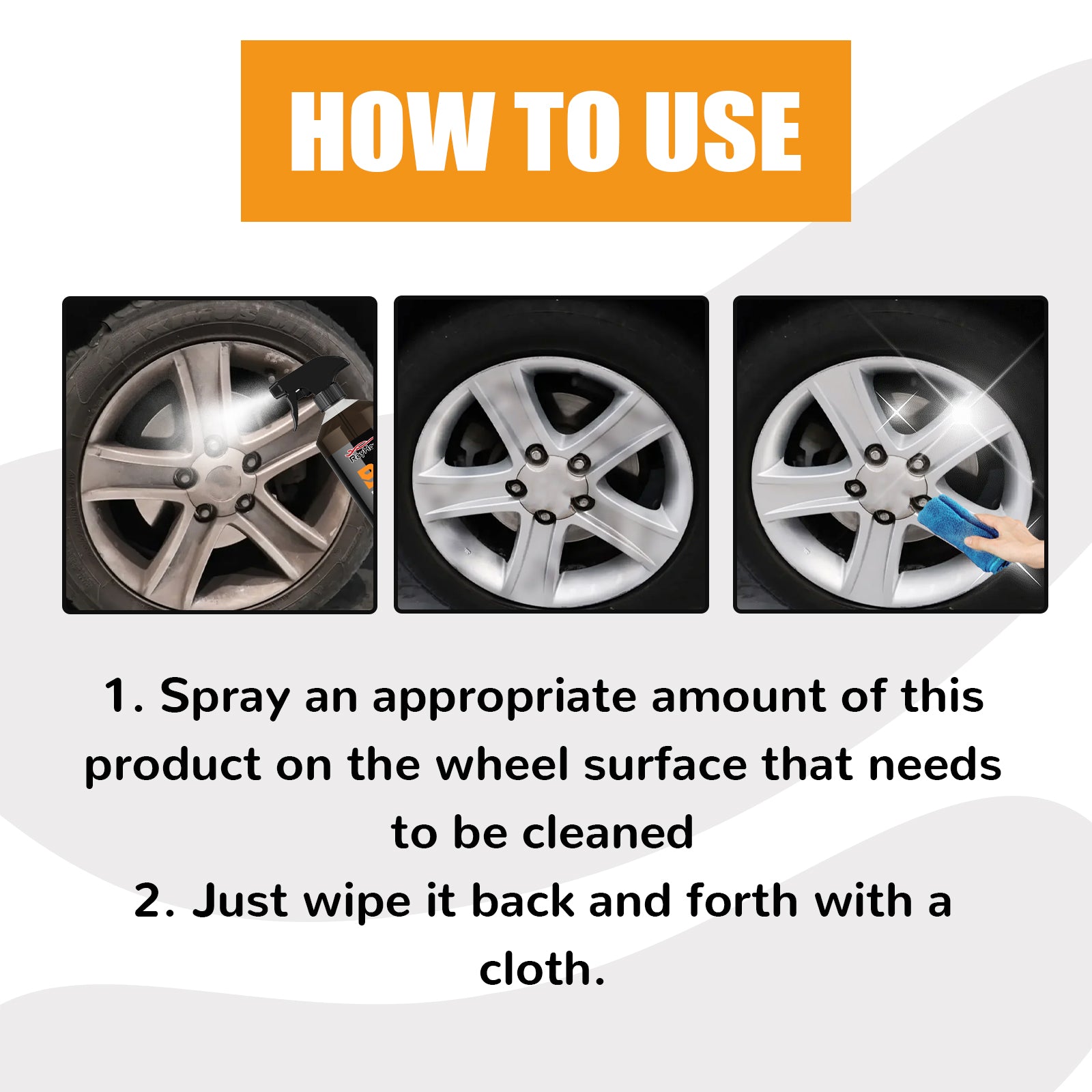 Car Wheel Cleaner, Car Tire Retread Rust Removal Polishing Stain Remover