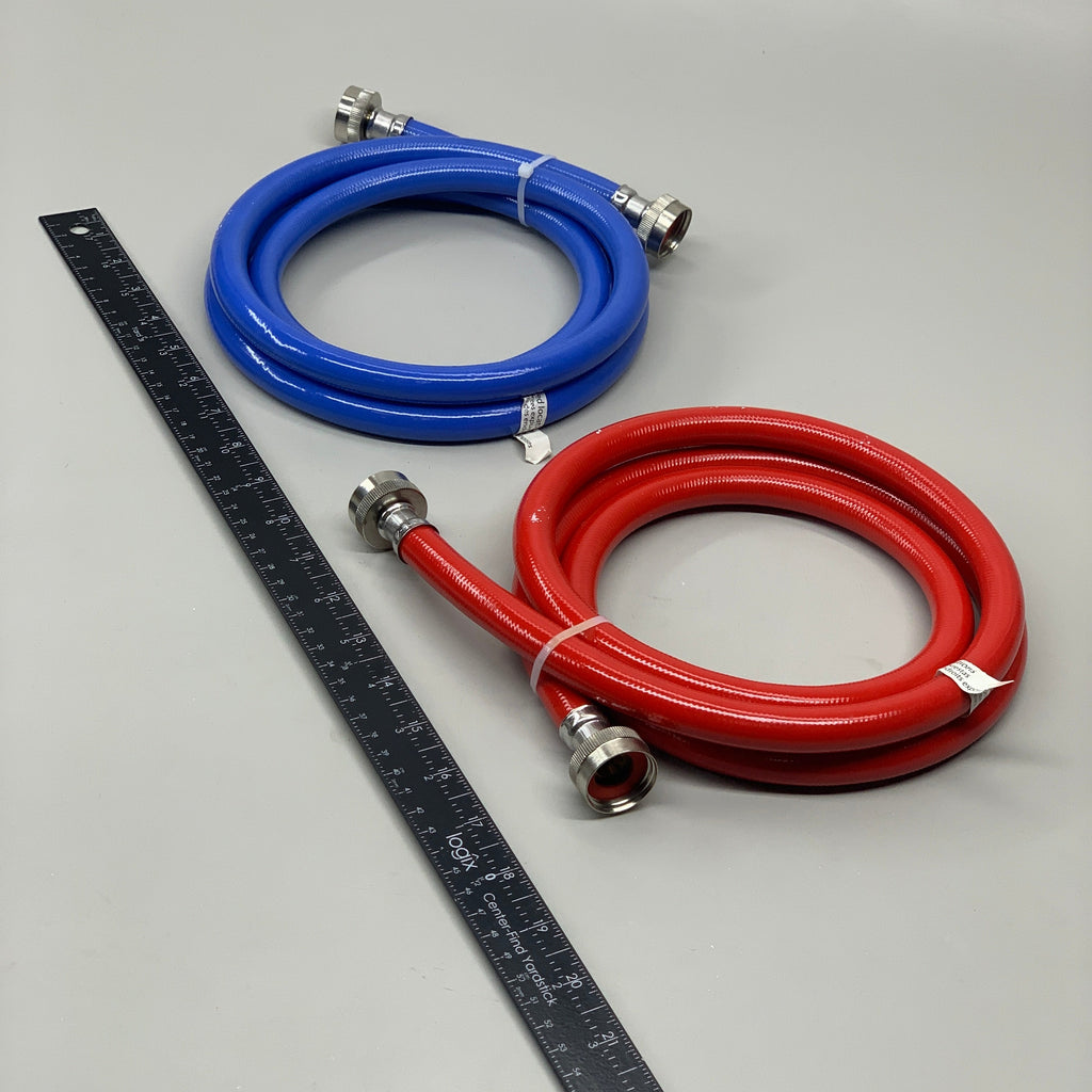 EVERBILT (2 PACK) High Pressure 3/4” Washing Machine Supply Lines 6ft Red/Blue 98290