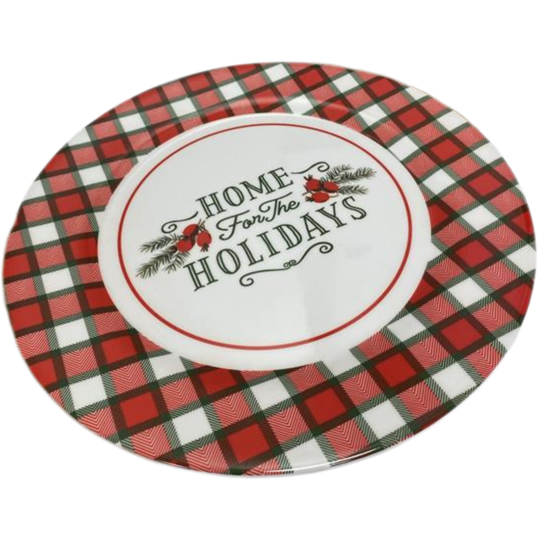 Buffalo Plaid Christmas Dinner Plate