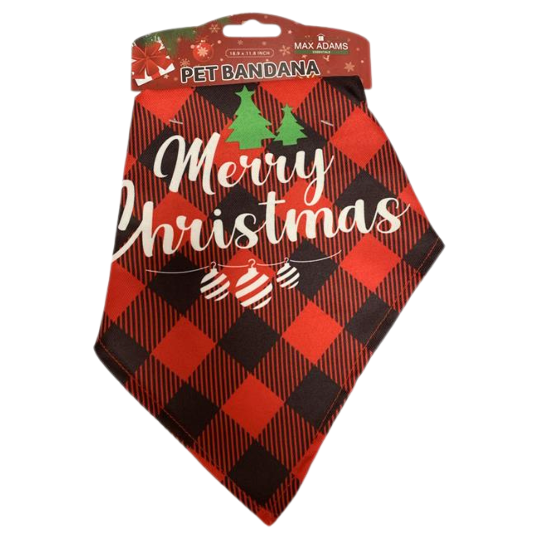 Merry Christmas Buffalo Plaid Pet Bandana