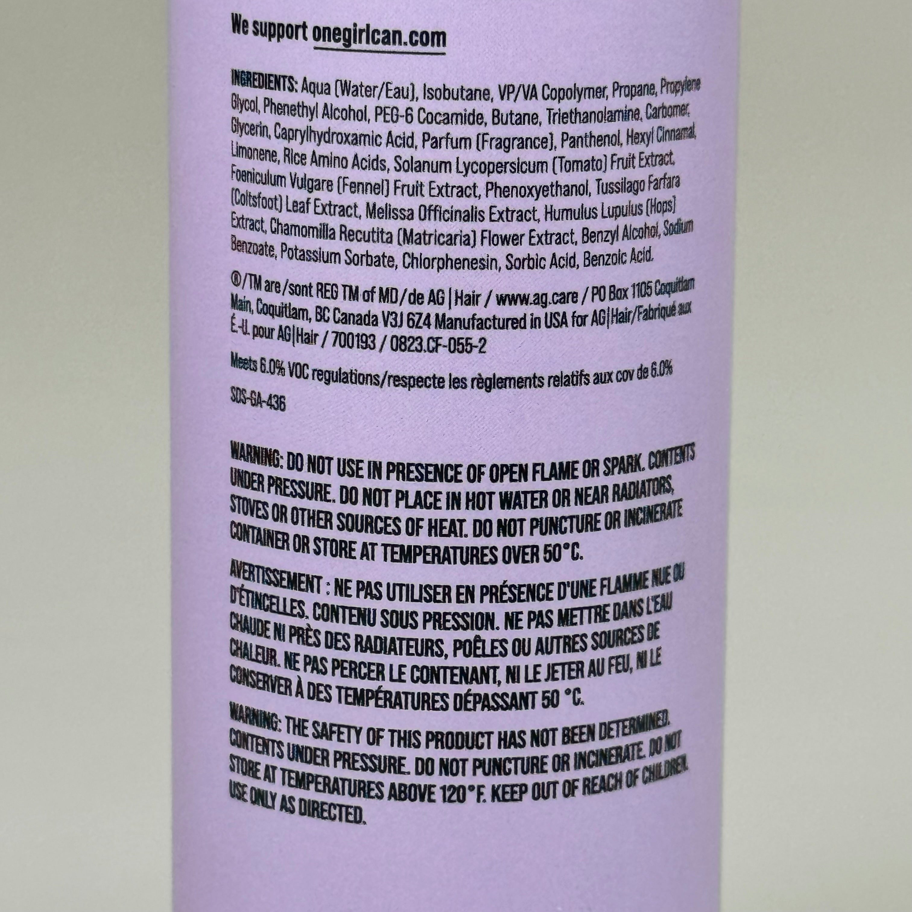 AG CARE Mousse Gel Extra-Firm Curl Retention Lightweight Formula 10 oz 100178