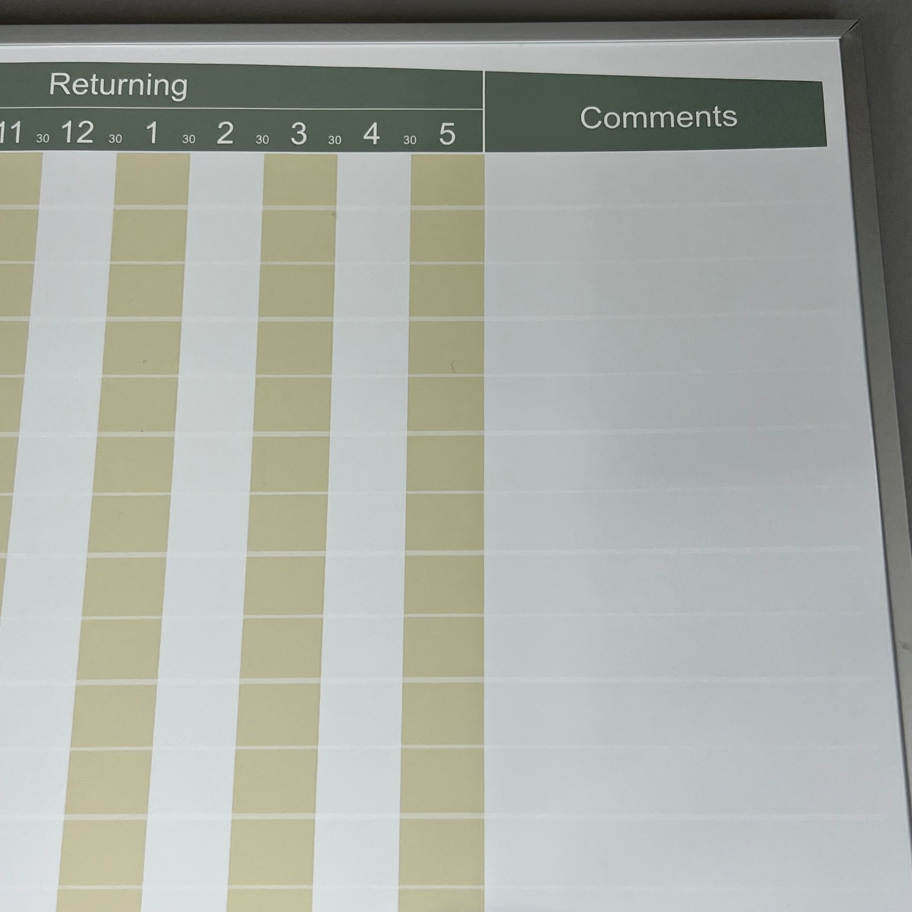 QUARTET Matrix In/Out Board 34"x32" Magnetic Track Up To 36 Employees 33705 (new)