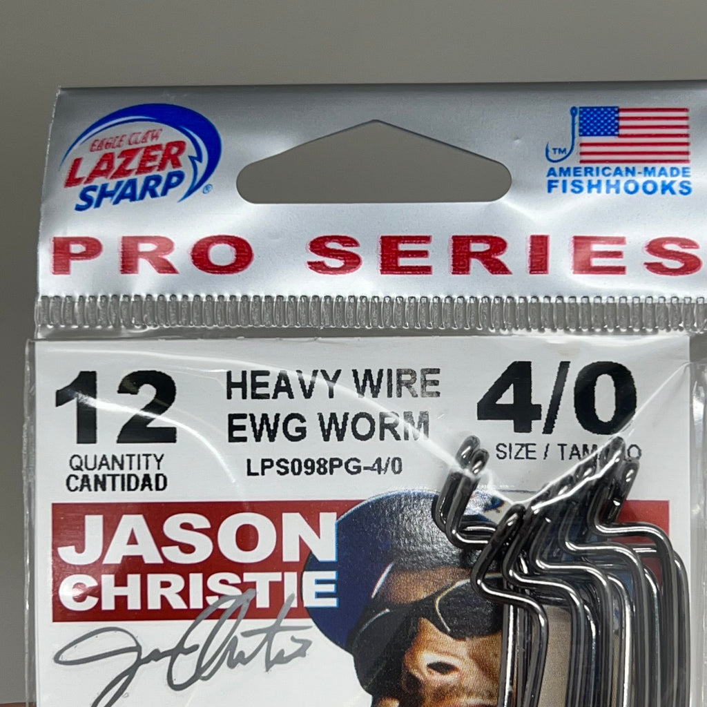 EAGLE CLAW (5 PACK) Round Bend EWG Worm Hook Platinum Blk #4/0 12pc LPS098PG-4/0