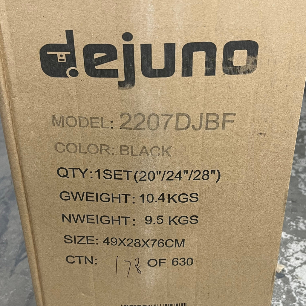 DEJUNO (3 PACK) Light Weight Expandable Spinner Rolling Suitcase Set BLACK 2207DJBF