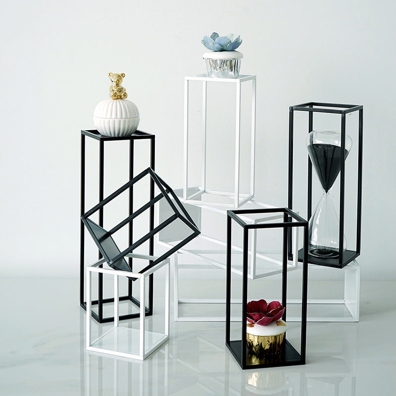 Tea Break Dessert Rack Set Simple Modern Black Iron Cake Plate Marble Tray Creative Cake Rack