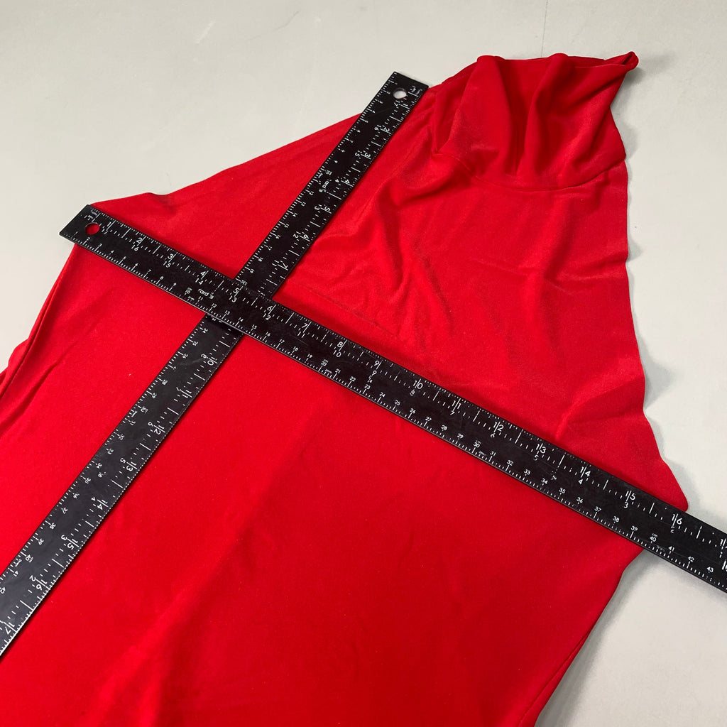 NORMA KAMALI Halter Turtle Side Slit Gown SZ M/38 Red KK4223PL236004 (New) no