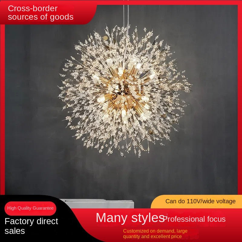 Nordic Creative Dandelion Chandelier Bedroom Bar Counter Luxury Living Room Lighting Fixture